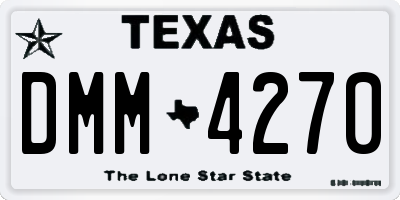 TX license plate DMM4270