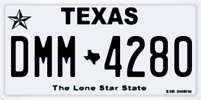 TX license plate DMM4280