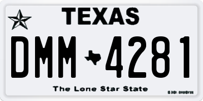TX license plate DMM4281
