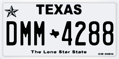 TX license plate DMM4288