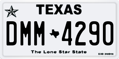 TX license plate DMM4290