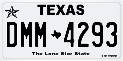 TX license plate DMM4293