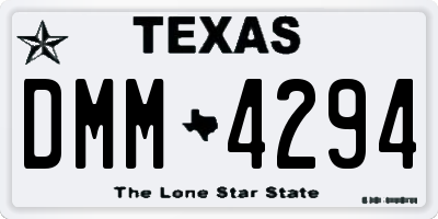 TX license plate DMM4294