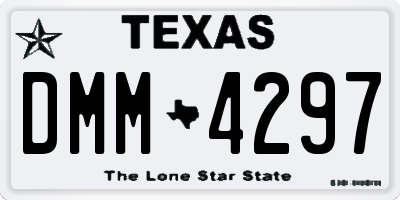 TX license plate DMM4297