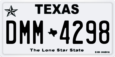 TX license plate DMM4298