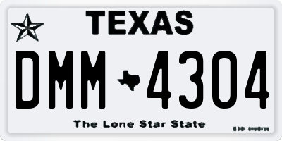TX license plate DMM4304
