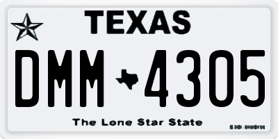 TX license plate DMM4305