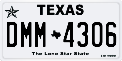 TX license plate DMM4306