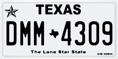 TX license plate DMM4309