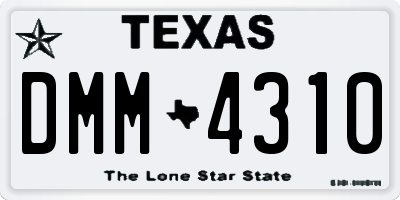 TX license plate DMM4310