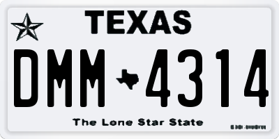 TX license plate DMM4314