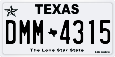 TX license plate DMM4315