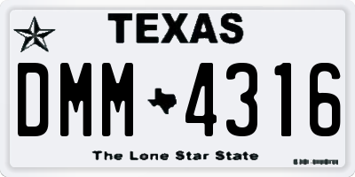 TX license plate DMM4316