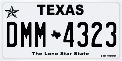 TX license plate DMM4323