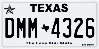 TX license plate DMM4326