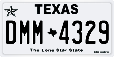 TX license plate DMM4329