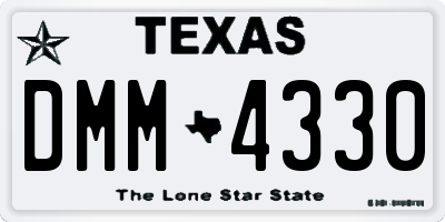 TX license plate DMM4330