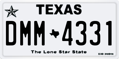 TX license plate DMM4331