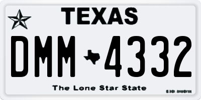 TX license plate DMM4332