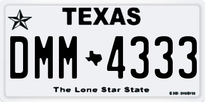 TX license plate DMM4333