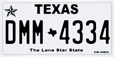 TX license plate DMM4334