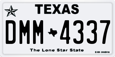 TX license plate DMM4337