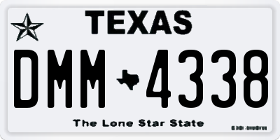 TX license plate DMM4338