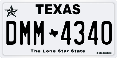 TX license plate DMM4340