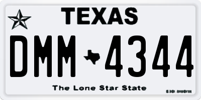 TX license plate DMM4344