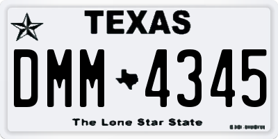 TX license plate DMM4345