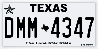 TX license plate DMM4347