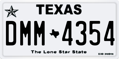 TX license plate DMM4354