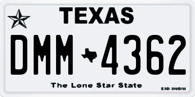 TX license plate DMM4362