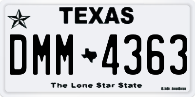 TX license plate DMM4363