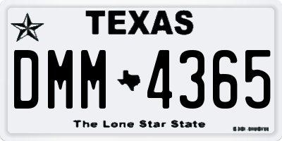 TX license plate DMM4365