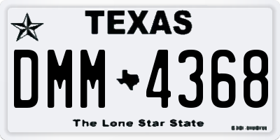 TX license plate DMM4368