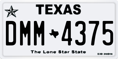 TX license plate DMM4375