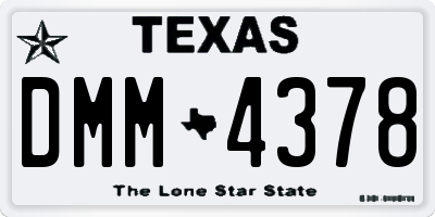 TX license plate DMM4378