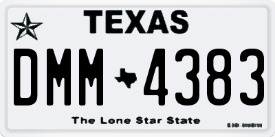 TX license plate DMM4383