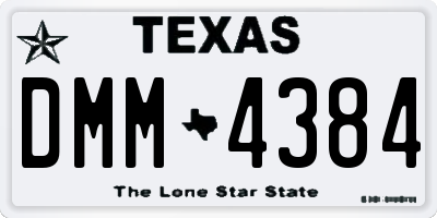 TX license plate DMM4384