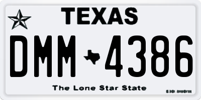 TX license plate DMM4386