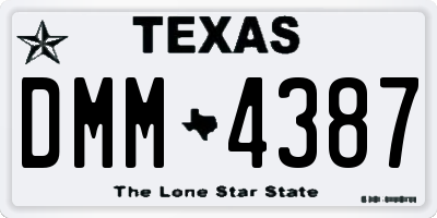 TX license plate DMM4387