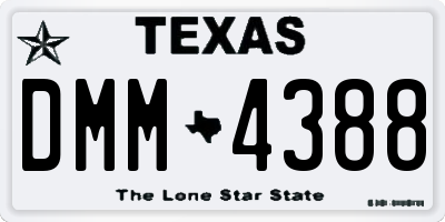 TX license plate DMM4388