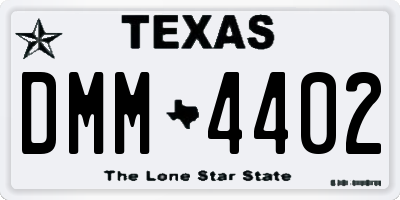 TX license plate DMM4402