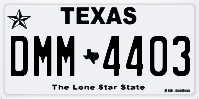 TX license plate DMM4403