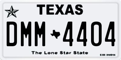 TX license plate DMM4404