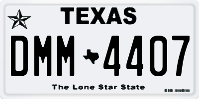 TX license plate DMM4407