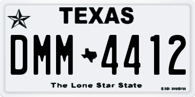 TX license plate DMM4412