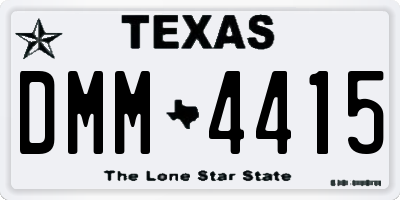 TX license plate DMM4415