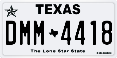 TX license plate DMM4418